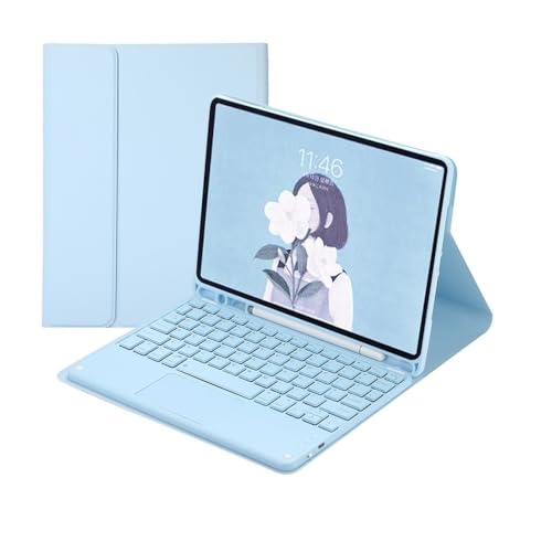 Étui magnétique avec clavier pour iPad Air 13 pouces 2024 bleu ciel