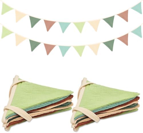 HuaMuDM 2 Stück Wimpelkette,Wimpel Girlande,Bunt Wimpelkette Kinderzimmer | Geburtstag für Party,Geburtstagsdeko,Girlande Kinderzimmer Deko zum Aufhängen