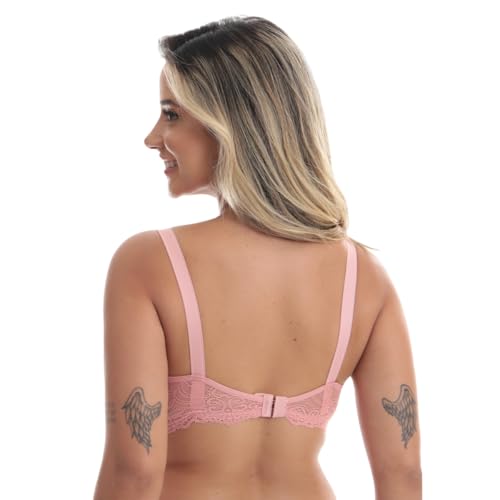 Kit 3 Sutiã Amamentação Renda Reforçado Gestante Em Microfibra Preto Bege Rosa Adulto (G)