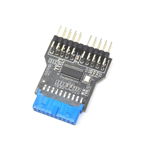 USBスプリッターマザーボード 19ピン USB2.0 - USB2.0 9ピンメス拡張アダプター2個 接続性を向上