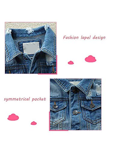 Image of Mallimoda Kids Boys Girls Hooded Denim Jacket | Jean Jacket for Boys Girls, Lightweight Coat with Hood, Zip Up Casual Outerwear, Spring Fall Fashion Clothes, Outdoor Wear