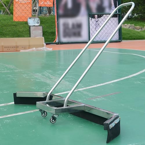 Varredor de rodo para quadra de tênis, removedor de água de piso resistente com rodas, rodo de super