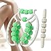 YIJU 20 Wheels Massage Roller with Massage Stick Flexible Travel Comfortable Handheld Roller for Back Wrist Shoulders Foot Calf, Green