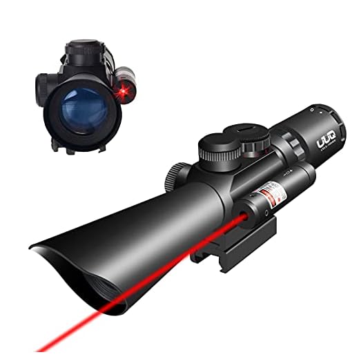 UUQ Tactical 3.5-10X40 Illuminated Red/Green Mil Dot Rifle Scope W/Red Laser Sight Fit 11/20mm Picatinny Rail