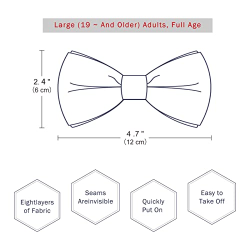 Apictseoo Men's Pre-Tied Adjustable Bow Tie For Men Boys, Mens Bow Ties Striped Dot Pattern Solid Formal Banded Bowties Ml-8 #TOP4