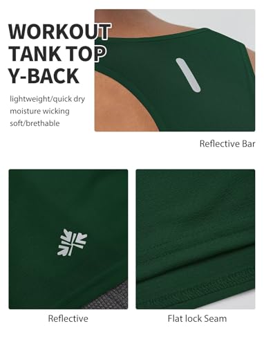 Zengjo Athletic Tank Tops for Men Y-Back Quick Dry Runnning Workout Gym Muscle Tanks Lightweight4