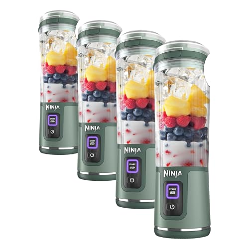 Image of Ninja BC151EM Blast Portable Blender, Cordless, 18oz. Vessel, Personal Blender-for Shakes & Smoothies, BPA Free, Leakproof-Lid & Sip Spout, USB-C Rechargeable, Dishwasher Safe Parts, Forest Green
