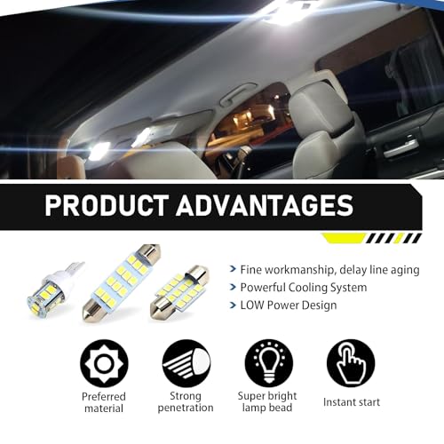 20 Bulbos LED para Auto 12V 6000K Alta Brillo T10 31 mm 42 mm miniatura 3