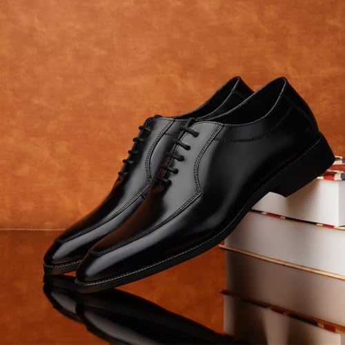 Fashion Black Premium Formal Shoes Dress Oxford for Men Lace Up Pointed Toe Non-Slip Low Chunky Heels Casual Derby Shoes for Formal Business Wedding3