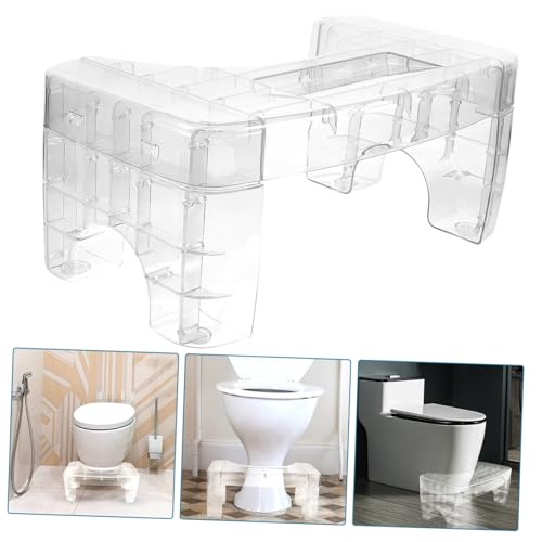 Tabouret de toilette transparent et antidérapant UKCOCO pour posture accroupie