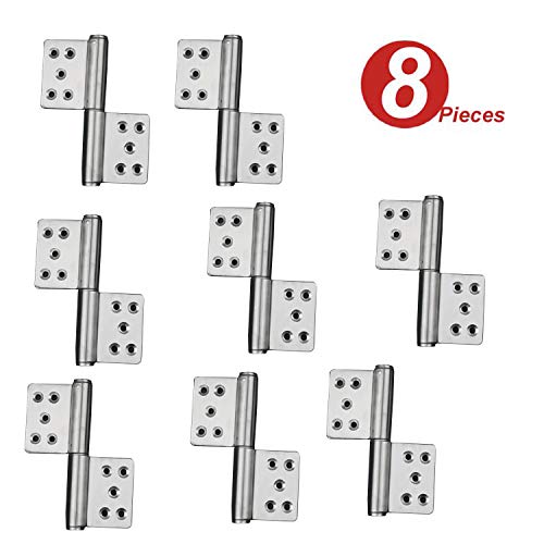 Set of 8 NUZAMAS Lift Off Door Hinges (4 Pairs), 304 Stainless Steel