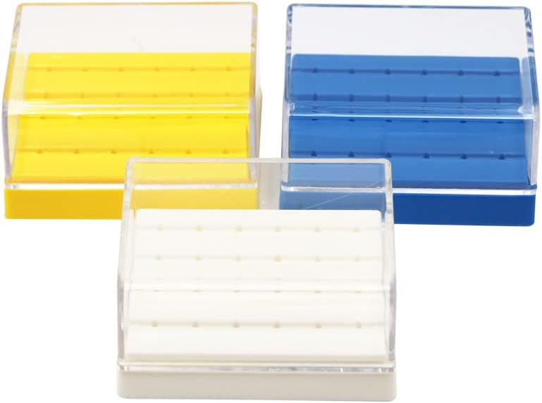 1pc 24 Holes Dental Holder Box Case Plastic Sterilization Box Autoclave Bit Bracket for Diamond High Speed Handpiece Bur Drill (Color : White)