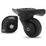 Luggage Wheels Replacement, 1 Pair Trip Suitcase Swivel Casters Mute Swivel Wheels for Luggage Suitcase, Black