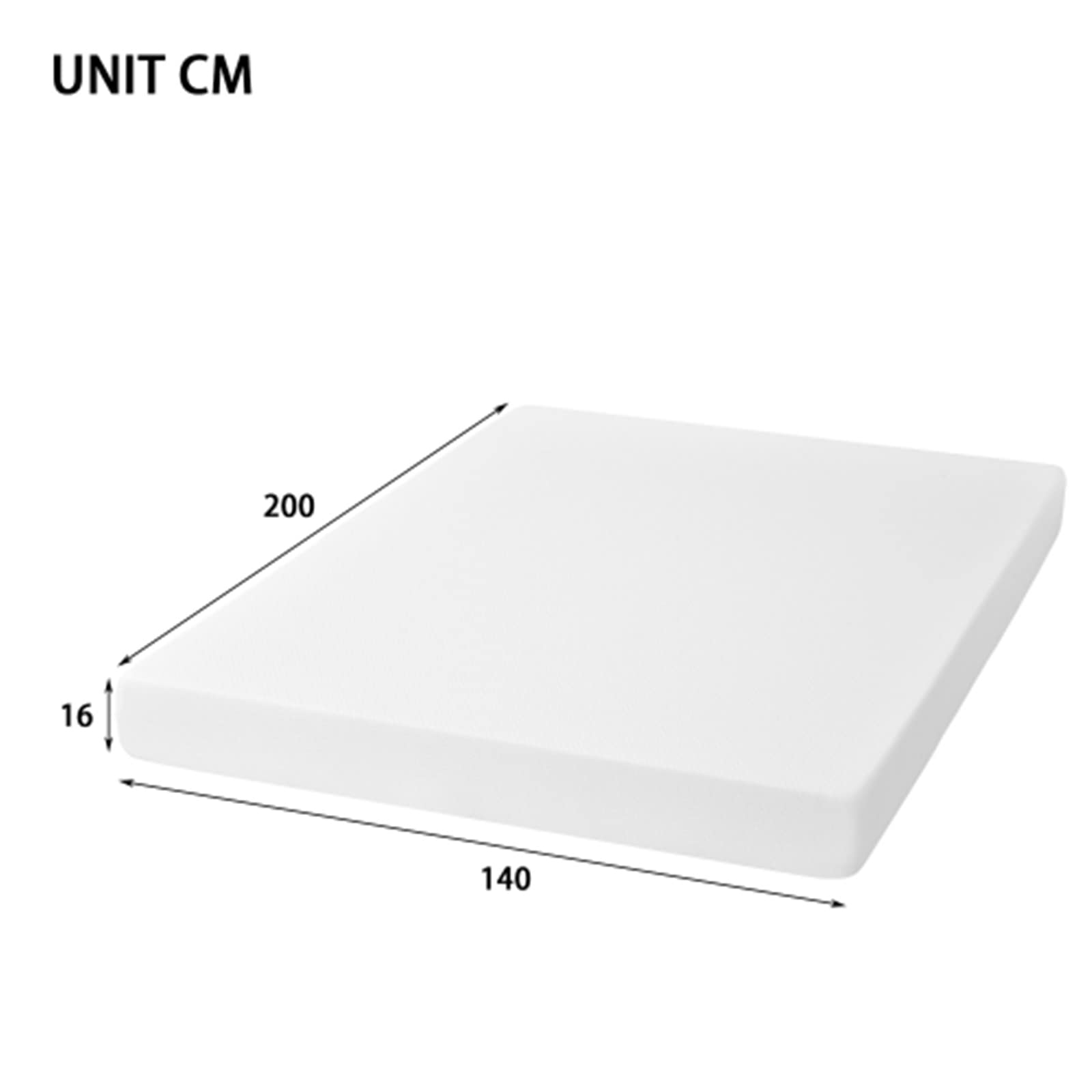 Materac nawierzchniowy, narzuta z antypoślizgowymi cząsteczkami i uchwytami, certyfikat Öko-Tex, ergonomiczna, oddychająca i trwała, twardość H3, 90 x 200 cm