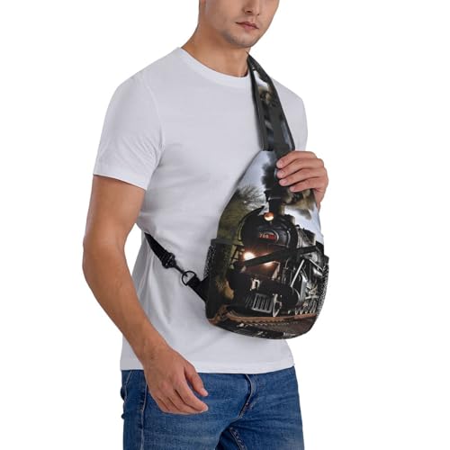 Mochila tipo crossbody Steam Train negra para senderismo miniatura 7