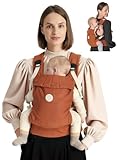 GROWNSY Baby Carrier, One-Click Release Clasp for Easy to Wear, Cozy Wraps Carrier Newborn to Toddler with Head Support(7-44lbs), Ergonomic & Lightweight for Infant to Toddler, Sepia