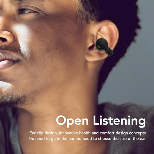 Image of Open Ear Wireless Earbud, V5.3 Clip On Earphone, Single Ear Clip Earbud with Noise Cancelling, IPX5 Waterproof, for Sports Running (Multicolor)