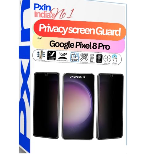 Image of Pxin Mobile Privacy Filter compatible with Google Pixel 8 Pro | Mobile Privacy screen Guard | Anti Glare | Anti Spy Screen Protector | Reduces blue light | BLUVLightBlock