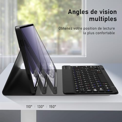Etui clavier Samsung Tab A9 Plus avec porte-stylet et connexion Bluetooth