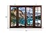 BELECO 7x5ft Fabric Vintage Wooden Window Scenery Backdrop Mountain Lake Backdrop Banff National Park Moraine Lake Canadian Rocky Mountains Background Home Decor Photo Booth Shoot Studio Props
