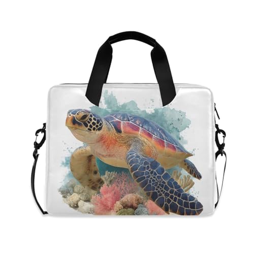 Maletín para laptop con estampado de tortuga marina miniatura 1