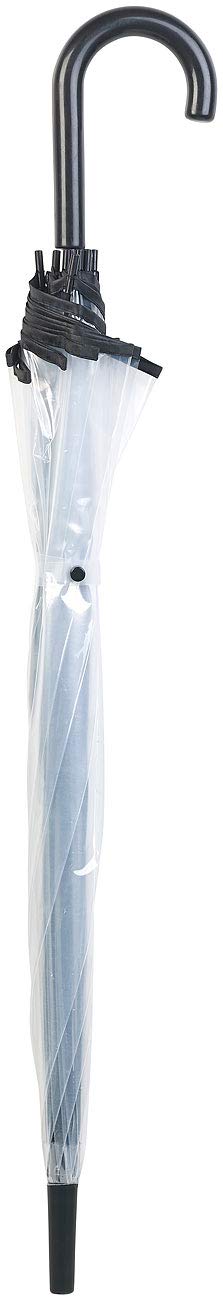 Carlo Milano Regenschirm durchsichtig: 4er-Set transparente Stock-Regenschirme, Stahl & Fiberglas, Ø 100 cm (Schirm durchsichtig, transparent XXL, Gross)