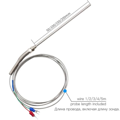 Termopar M8 Tipo J 150mm sensor de temperatura con cable de 1m para control térmico industrial 3