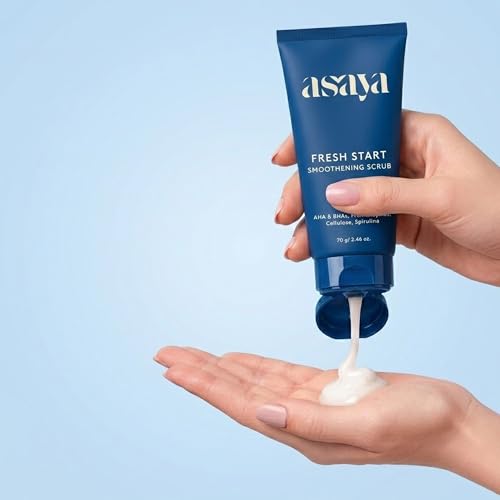 Image of Asaya Fresh Start Smoothening Scrub | Face Exfoliator for Instant Glow-Up | Exfoliating Face & Body | AHA BHA | Dead Skin Remover for Pores, Blackheads & Uneven Skin - 70gm