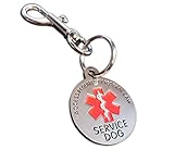 ActiveDogs.com Double Sided Service Dog Chrome Tag, ADA Access Required Federal Law Clip Tag w/ Red