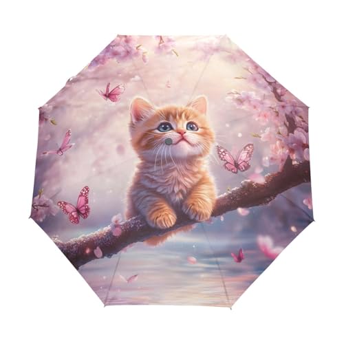 Parapluie compact chat automatique finis les sacs mouillés grâce au pliage étanche