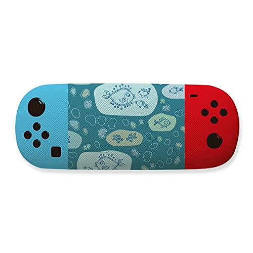 Étui de rangement pour lunettes anti rayures bleu à motifs