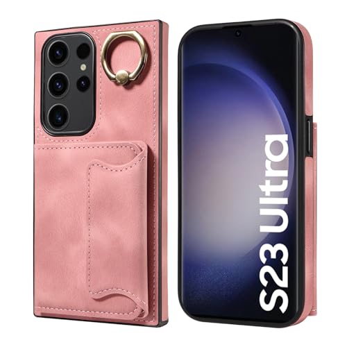 Étui Samsung S23 Ultra or rose avec porte-carte et béquille