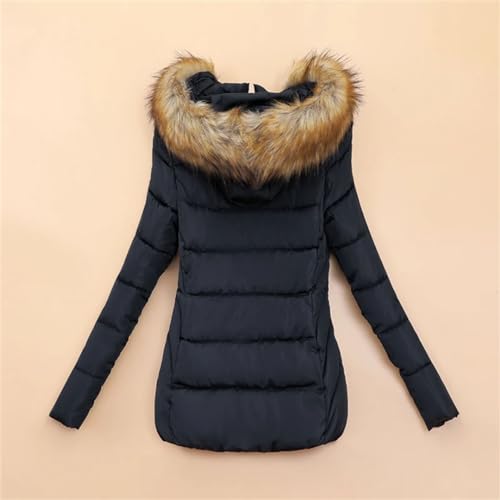 Tdvcpmkk Damen Winterjacke Daunenjacke mit Fellkragen Parka, weiß, 36