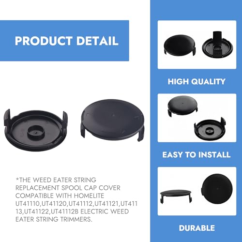 AC41HCA Spool Cap Cover for Homelite Electric String Trimmer UT41110 UT41112 UT41113 UT41120 UT41121 UT41122 UT41112B, Replacement Weed Eater Parts, Durable Plastic, 2 Pack