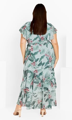 Image of City Chic Women's Plus Size Maxi Dress - Flirty Tier Print