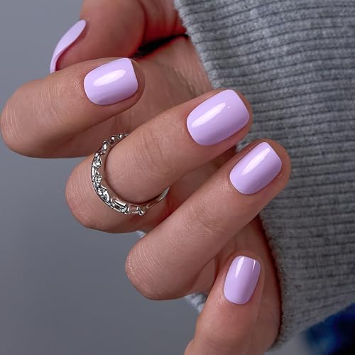 Image of CurvLife Soft Gel Press On Nails Square, Long-Lasting 32Pcs 16Size Reusable Stick On Fake Nails Kit with Glue Tabs, Glossy Salon-Style Manicure for Women Teens Beginners, At-Home (Sweet Aura)