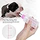 Haustier Milchflasche, 6 Stück 60ml Welpen Kätzchen Fütterungsflasche Kleine Hund Katzenmilch Pflege Kit Haustiere Welpen Stillflasche Fütterung Stillflasche Nippel Pinsel Set(Rosa)