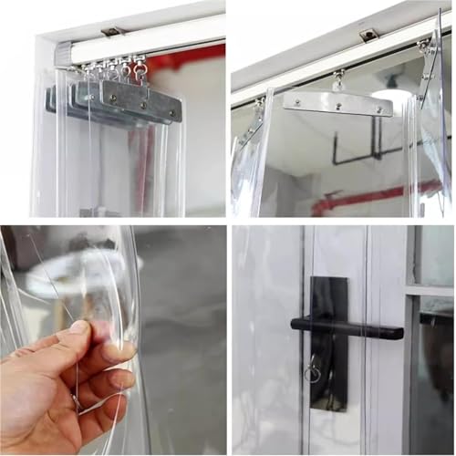 Rideau à lanières industriel transparent en vinyle pour porte 135x220 - 4