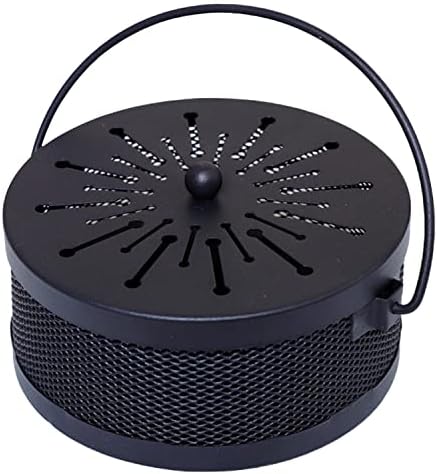 BO SHER 1 Portable Mosquito Coil Holder, Mosquito Incense Box Sandalwood Holder with ​Handle, Fireproof ​Incense Burner for Home Black