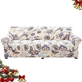 Picture of hyha Couch Cover, Floral Pattern, Stretch, Printed, 4 Pieces, Sofa Slipcovers, for 3 Separate Cushion Couch, Washable Furniture Protector for Dogs(Sofa, Vintage Flower)