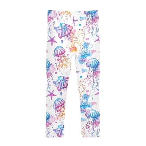 Jellyfish Purple 1 Girls Leggings Athletic Pants Tights Stretch Bottom2
