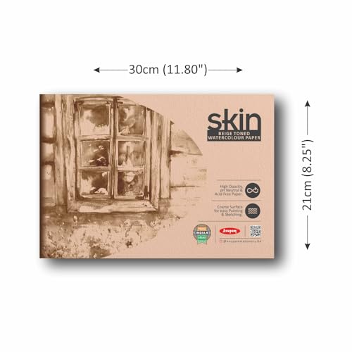 Image of Anupam Skin Toned Watercolour Paper Pad - Beige Toned - Cold Press Paper - 225 GSM - 15 Sheets - A4
