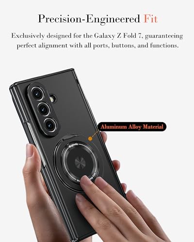 Coque Samsung Galaxy Z Fold 7 avec protection charnière et support ring noir - 6