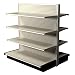 Retail Gondola Double Sided Shelf Display 8 Shelves 48W 54H 41D Platinum