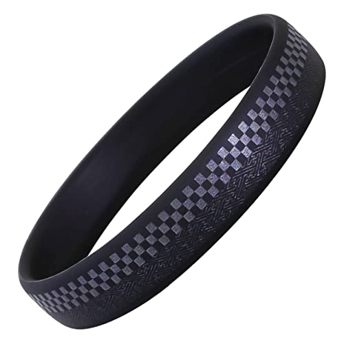 OLUAGE 日本製 静電気 防止 除去 ブレスレット メンズ レディース スパークノンXリストバンド (市松紗綾 ブラックxパール L サイズ)