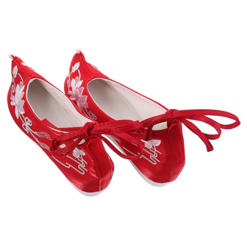 Milisten Zapatos Chinos Bordados con Cuña Oculta para Mujer Estilo Étnico Vintage de Ligera y Cómoda para Uso Diario y Regalo