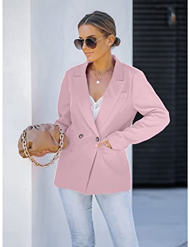Luvamia Blazer Jackets For Women Work Casual Office Fashion Dressy Cameo Pink Womens Blazers Casual Pink Blazer Jacket For Women Cute Jackets For Women Trendy Size X-Large Fits Size 16 / Size 18 #TOP6