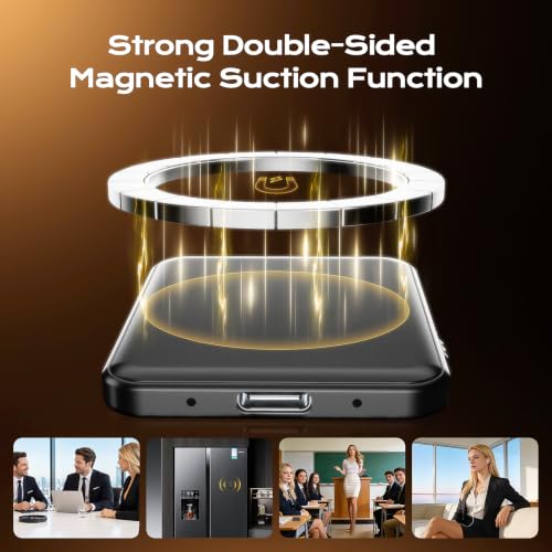 Image of Magnetic Voice Activated Recorder, 64GB(6000H) Recording Device | Voice Recorder, AI Noise Reduction, USB-C OTG Transfer, Long Battery Life, for Interviews, Class Notes and Work