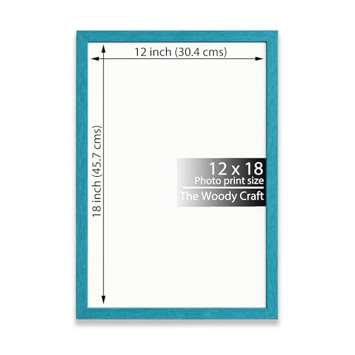 Image of 12x18 Photo Frame | Blue Photo Frame For Wall That Refreshes The Room | Wall Photo Frames For Home Decoration | Wooden Frame With Neat Edges | Vintage Photo Frames For That Retro Charm