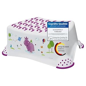 KiNDERWELT Tritthocker Hippo Weiß Rutschfest